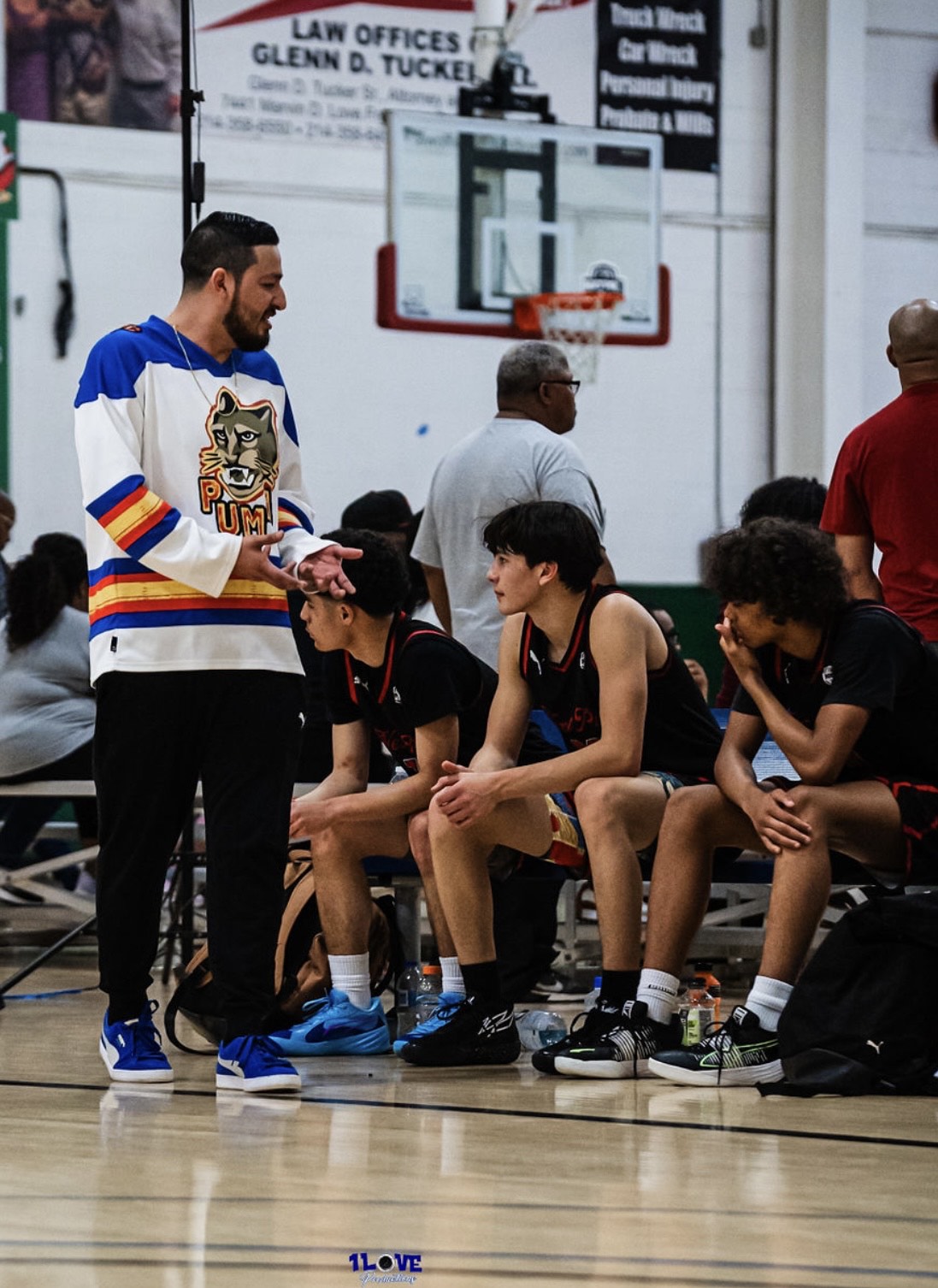 Coach teaching fundamentals