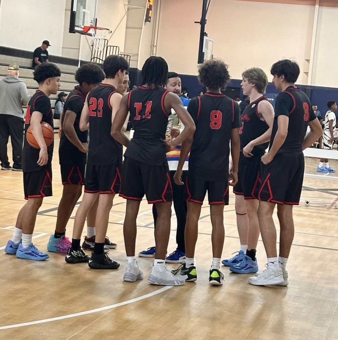 Team huddle before a game